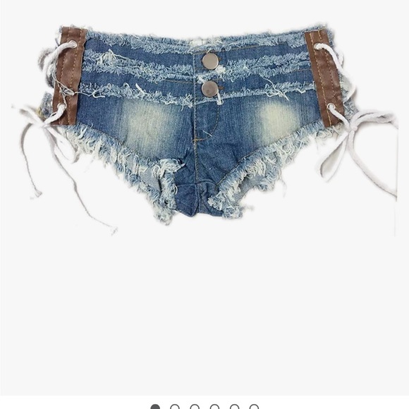 Hot Denim Cut Off Mini Shorts - Picture 5 of 5